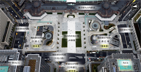 A birds-eye view of Tokyo Marunouchi Station Plaza