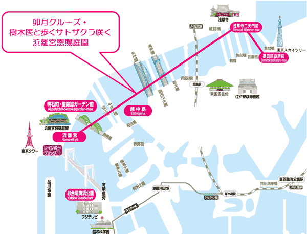 乗船コースの地図