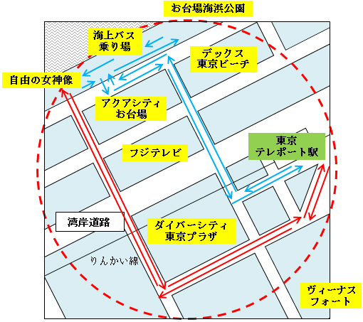 臨海副都心地域の地図