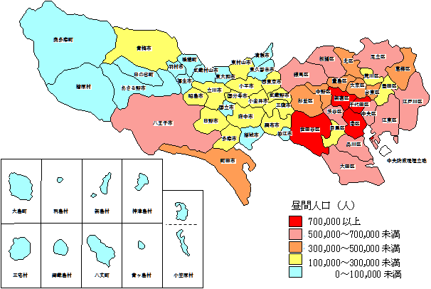 昼間人口の分布図