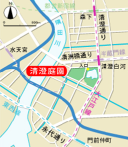 清澄庭園までの地図