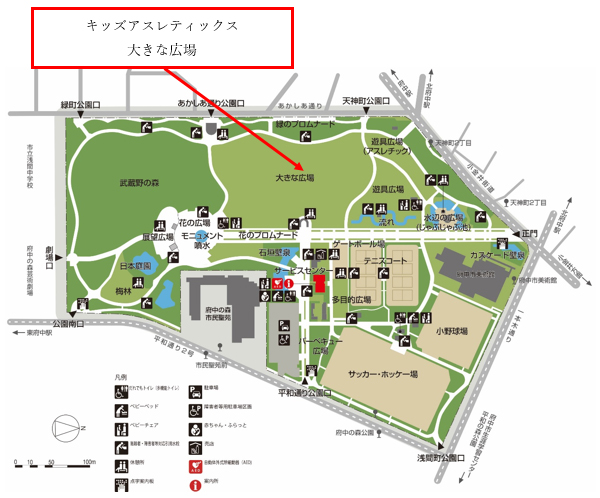 府中の森公園内の地図