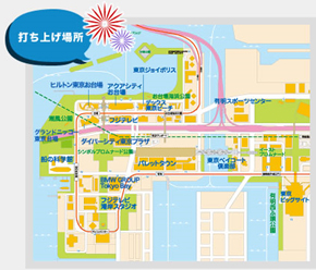 打ち上げ場所の地図