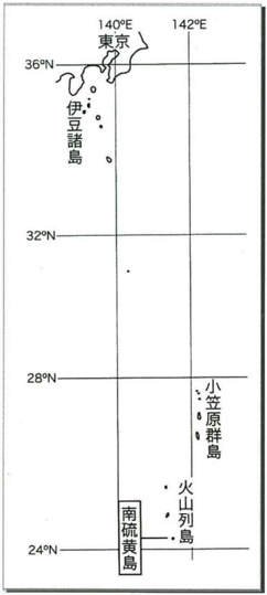 南硫黄島の位置図