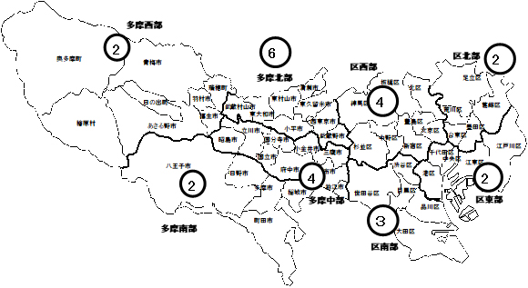 地域ごとの発令日数を示した図