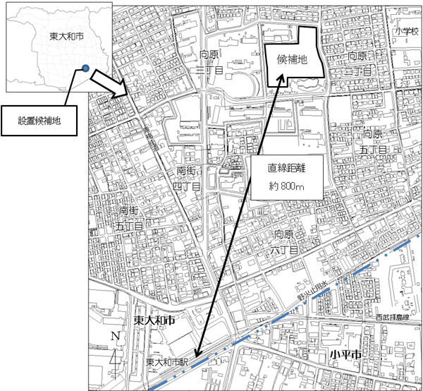 候補地への地図