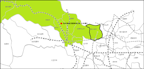 通学区域の地図