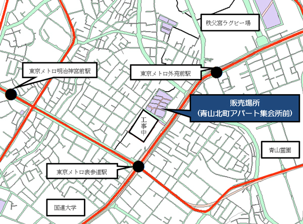 販売場所の地図