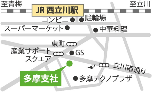 多摩会場までの地図