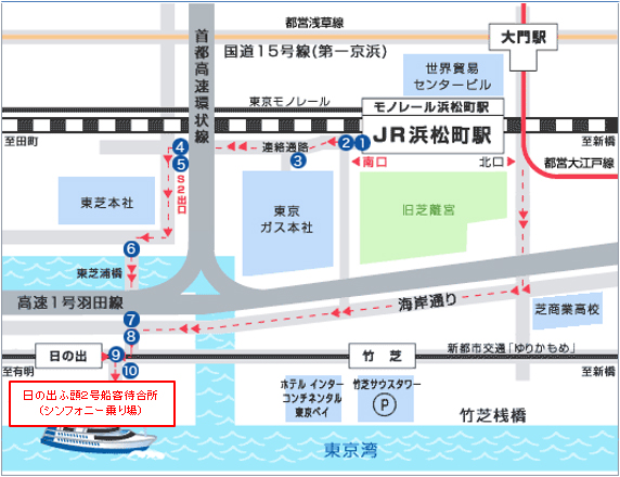 展示場所への案内図