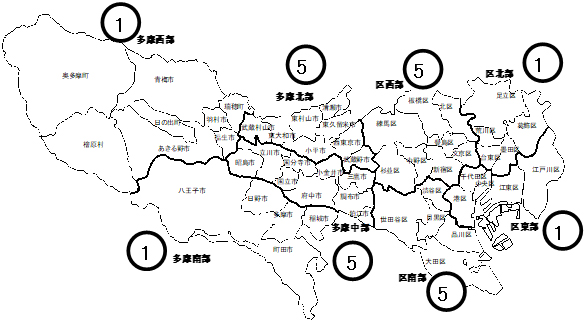 地域別発令日数を示した図