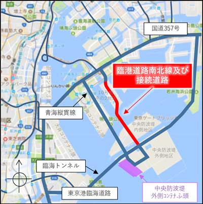 開通区間の地図