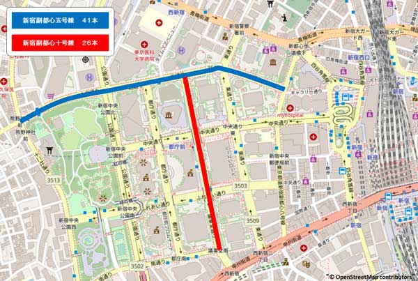 街路灯の工作物所在地の地図