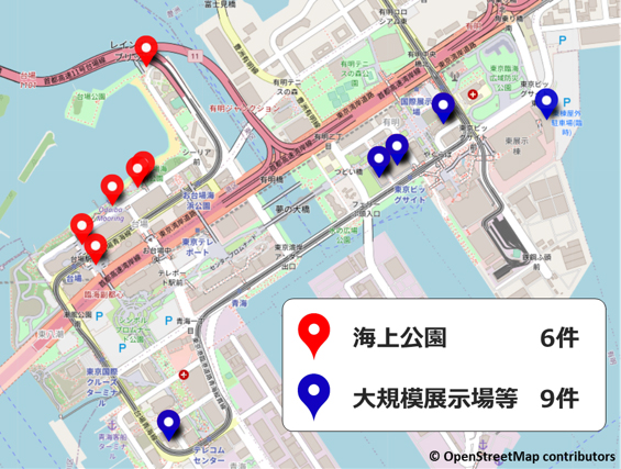 アセットの所在地の地図