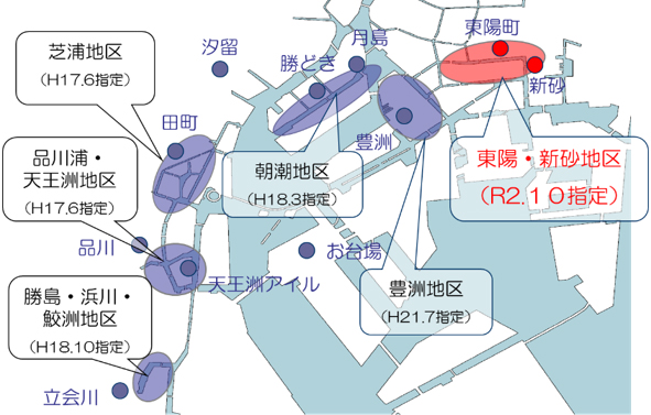 運河ルネサンス推進地区の地図