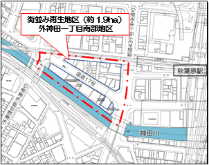 再生地区の地図