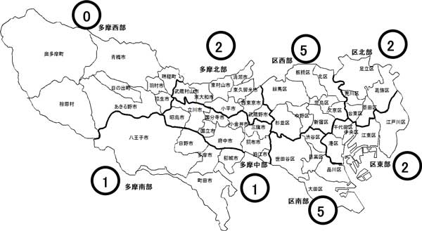 発令地域別発令日数の図