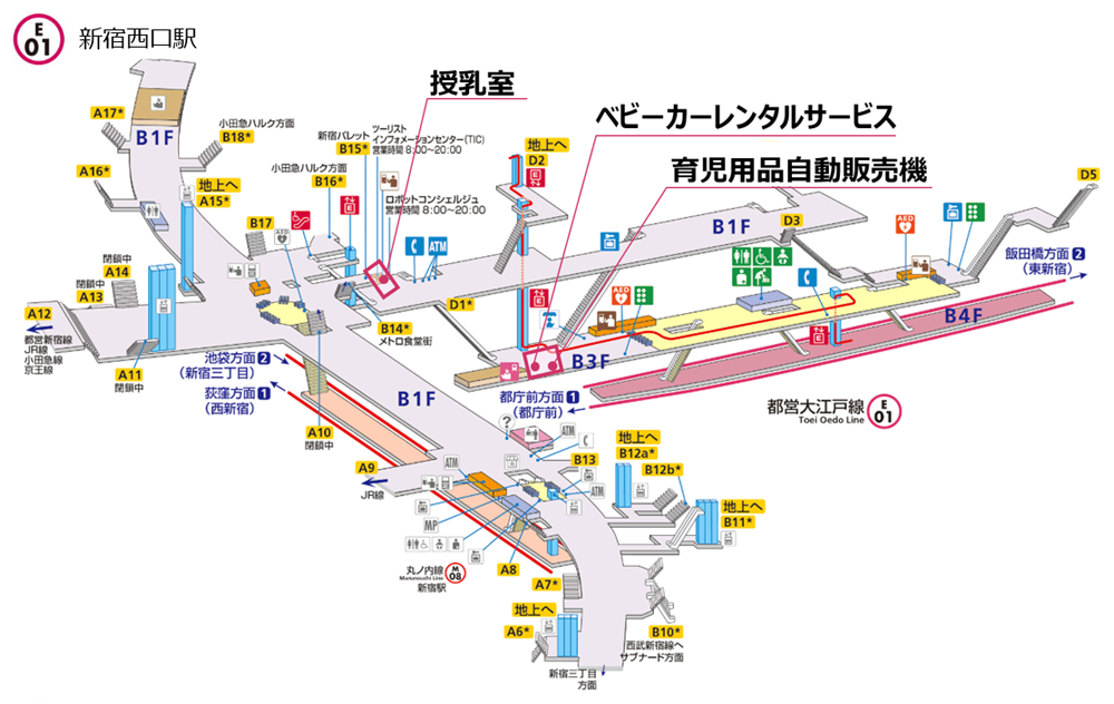 新宿駅西口駅の地図