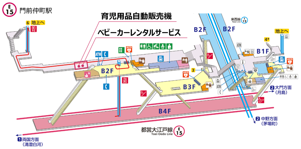 門前仲町駅の地図